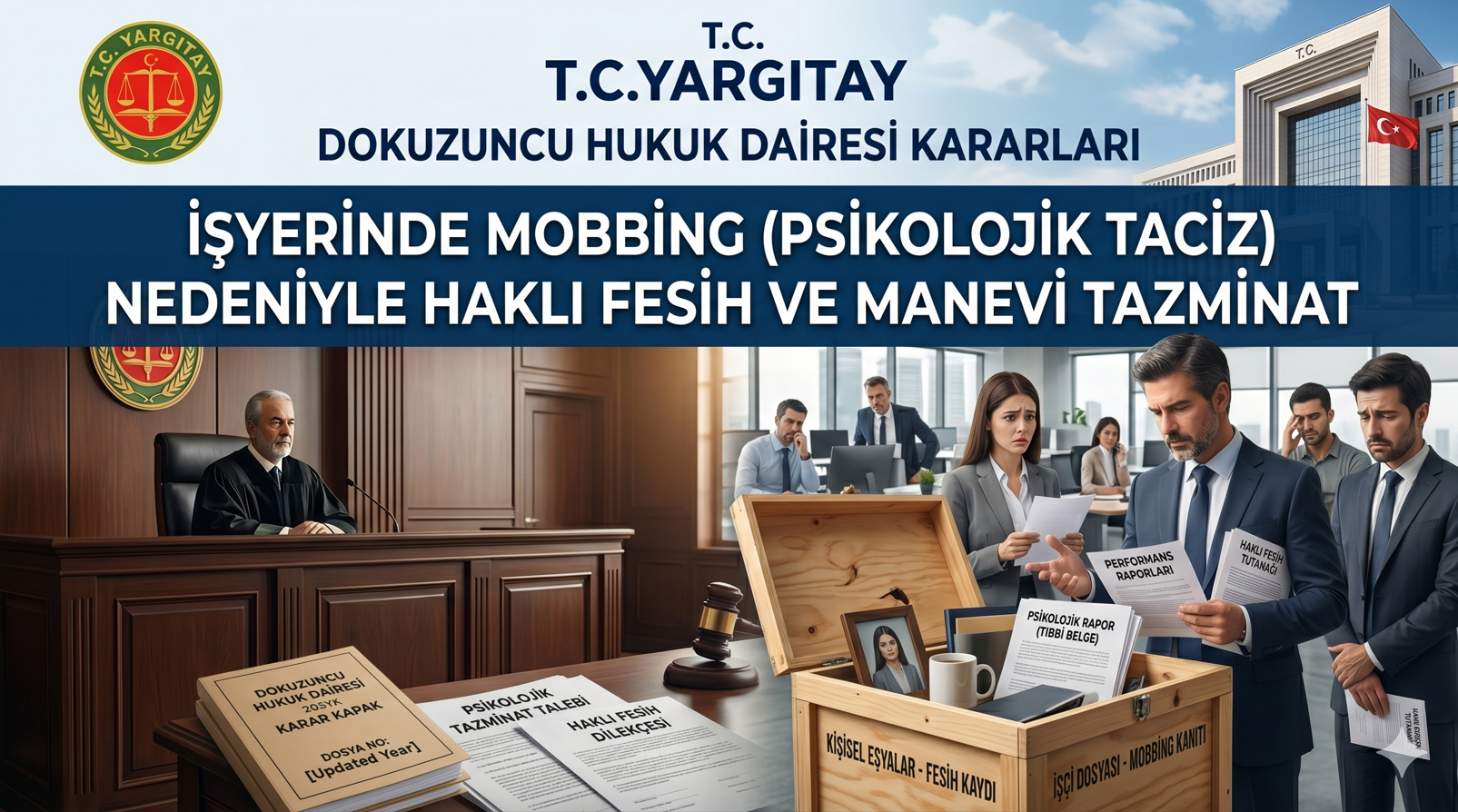 Yargıtay 9. HD - İşyerinde Mobbing (Psikolojik Taciz) Nedeniyle Haklı Fesih ve Manevi Tazminat
